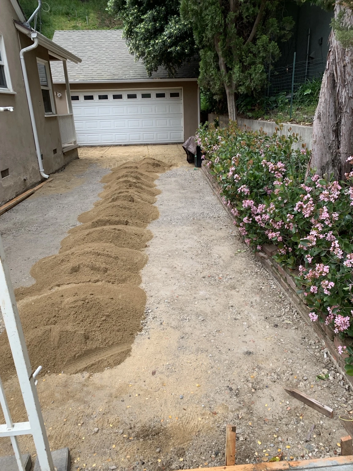 Driveway preparation before paving